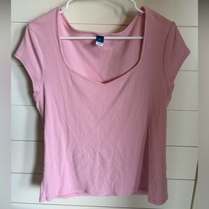 Pink Ribbed Women's Top